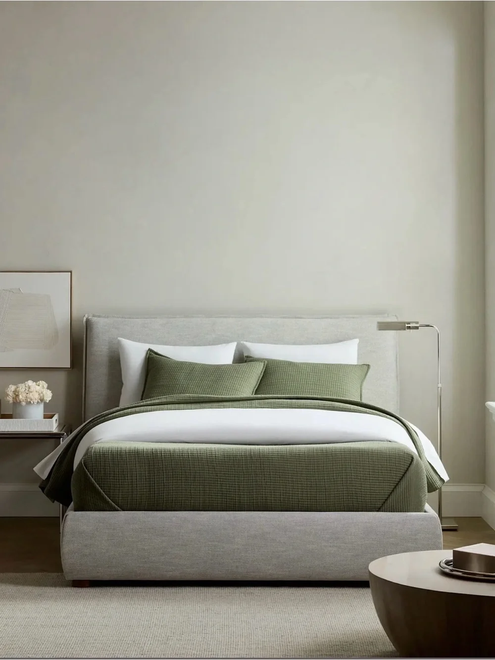 Quince Olive Ribbed Coverlet Set